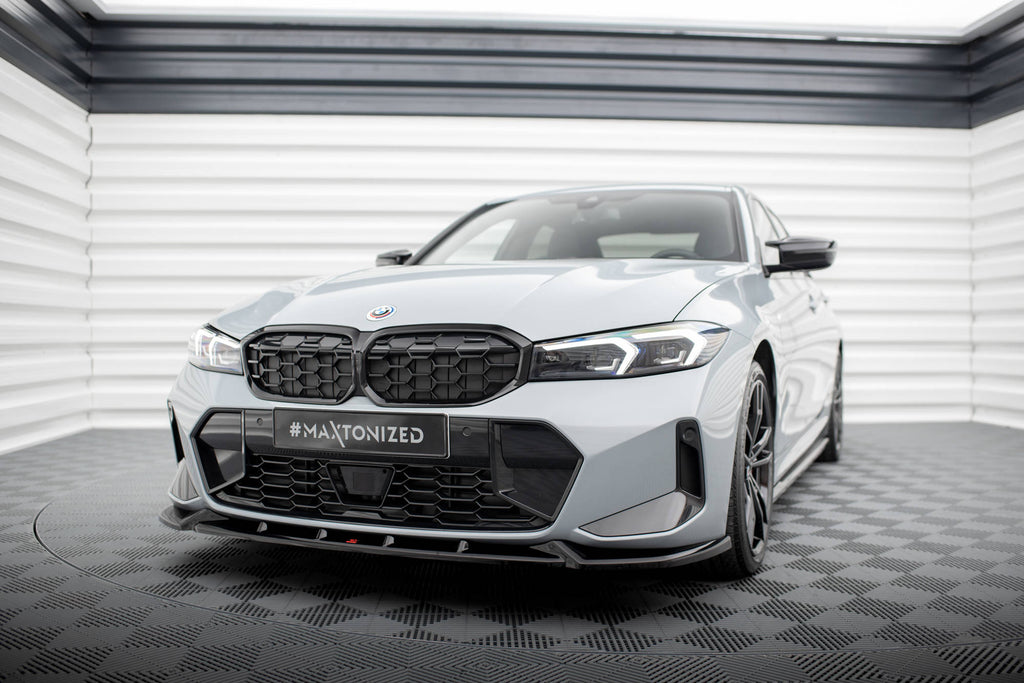 Maxton Design Front Ansatz V.1 für BMW 3er M340i / M-Paket G20 / G21 Facelift schwarz Hochglanz