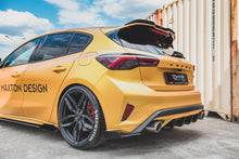Laden Sie das Bild in den Galerie-Viewer, Maxton Design Robuster Racing Heck Ansatz Flaps Diffusor passend für + Flaps passend für Ford Focus ST Mk4 schwarz Hochglanz