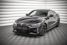 Laden Sie das Bild in den Galerie-Viewer, Maxton Design Street Pro Front Ansatz für +Flaps für BMW 4er M-Paket G22 schwarz Hochglanz