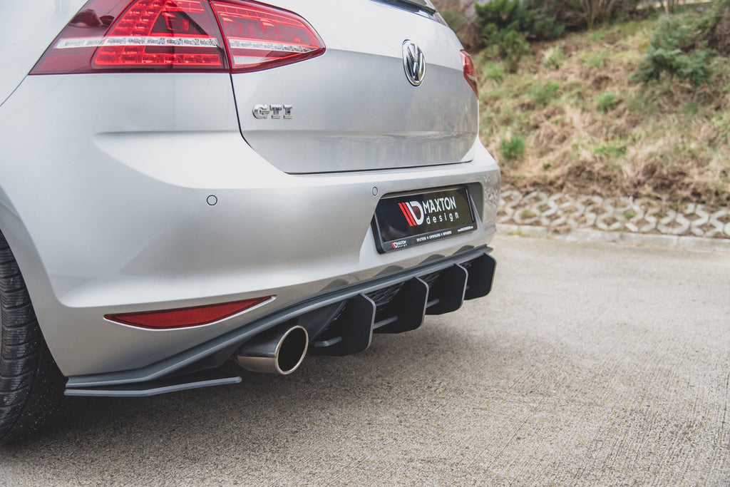 Maxton Design Robuster Racing Heck Ansatz Flaps Diffusor passend für L + R V.2 VW Golf 7 GTI
