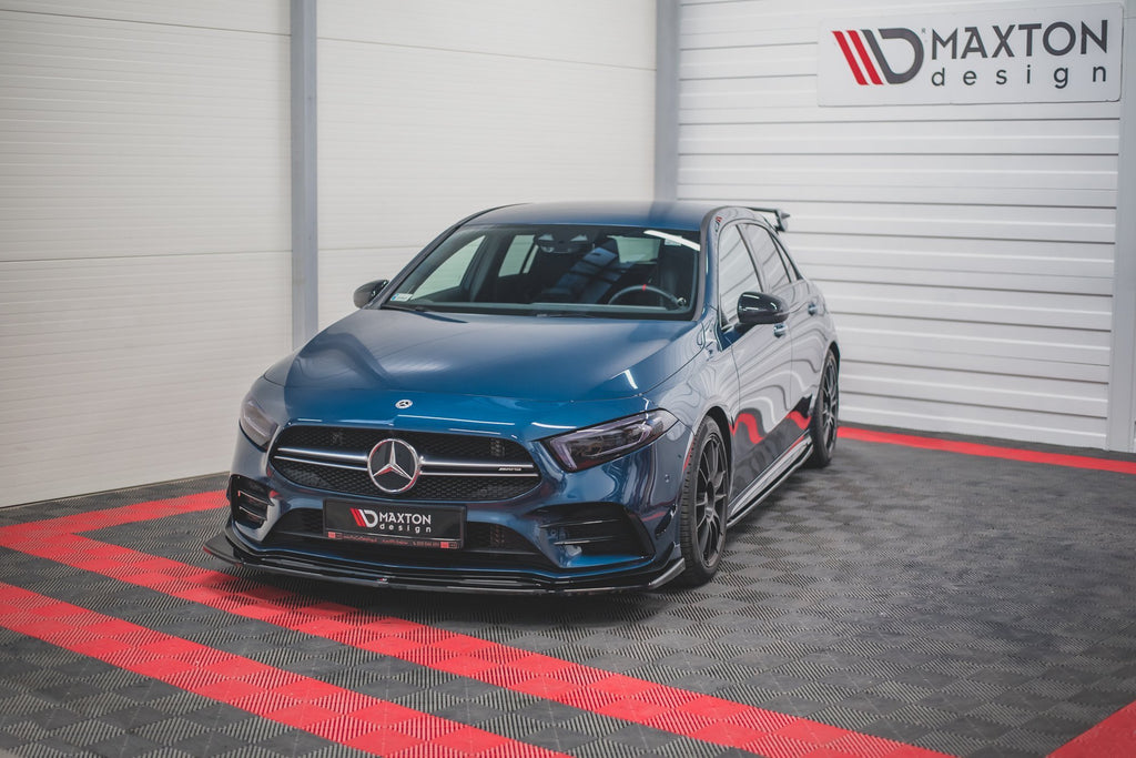 Maxton Design Front Ansatz passend für V.3 Mercedes A35 AMG W177 schwarz Hochglanz