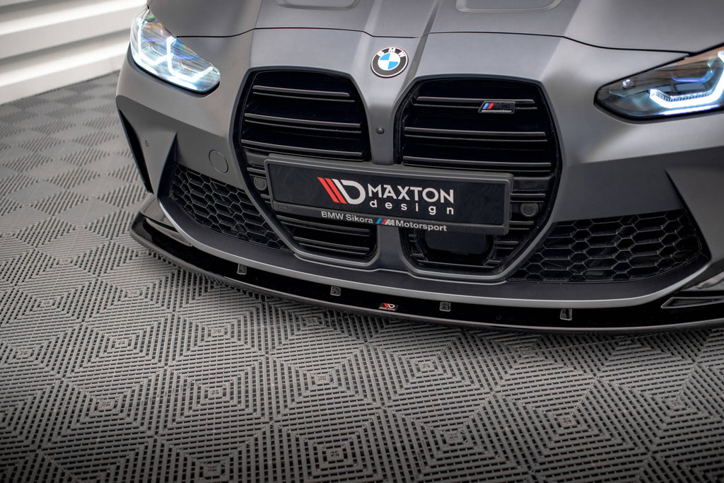 Maxton Design Front Ansatz V.1 für BMW M4 G82 / M3 G80 schwarz Hochglanz
