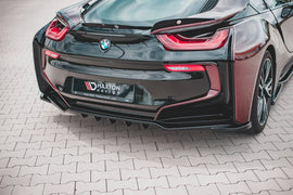 Maxton Design Mittlerer Diffusor Heck Ansatz passend für DTM Look BMW i8 schwarz Hochglanz