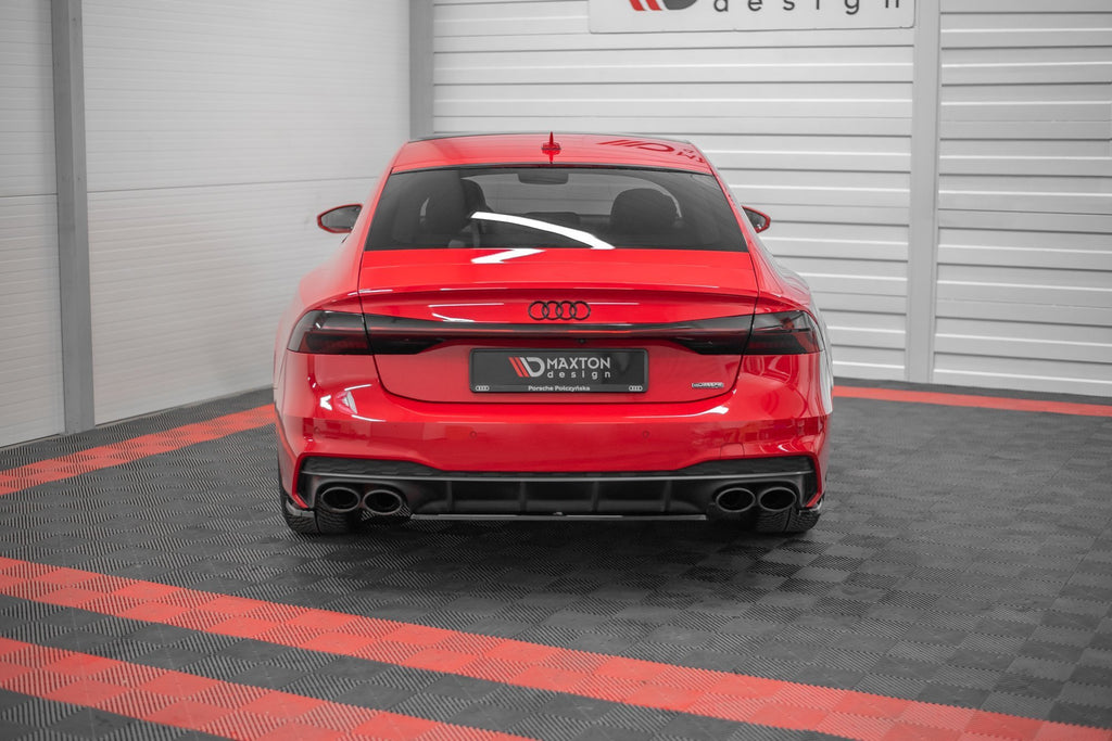 Maxton Design Mittlerer Diffusor Heck Ansatz passend für Audi A7 C8 S-Line schwarz Hochglanz