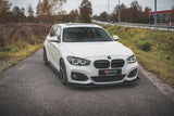 Maxton Design Robuste Racing Front Ansatz V.3 für passend +Flaps für BMW 1er F20 M-Paket Facelift / M140i  schwarz Hochglanz