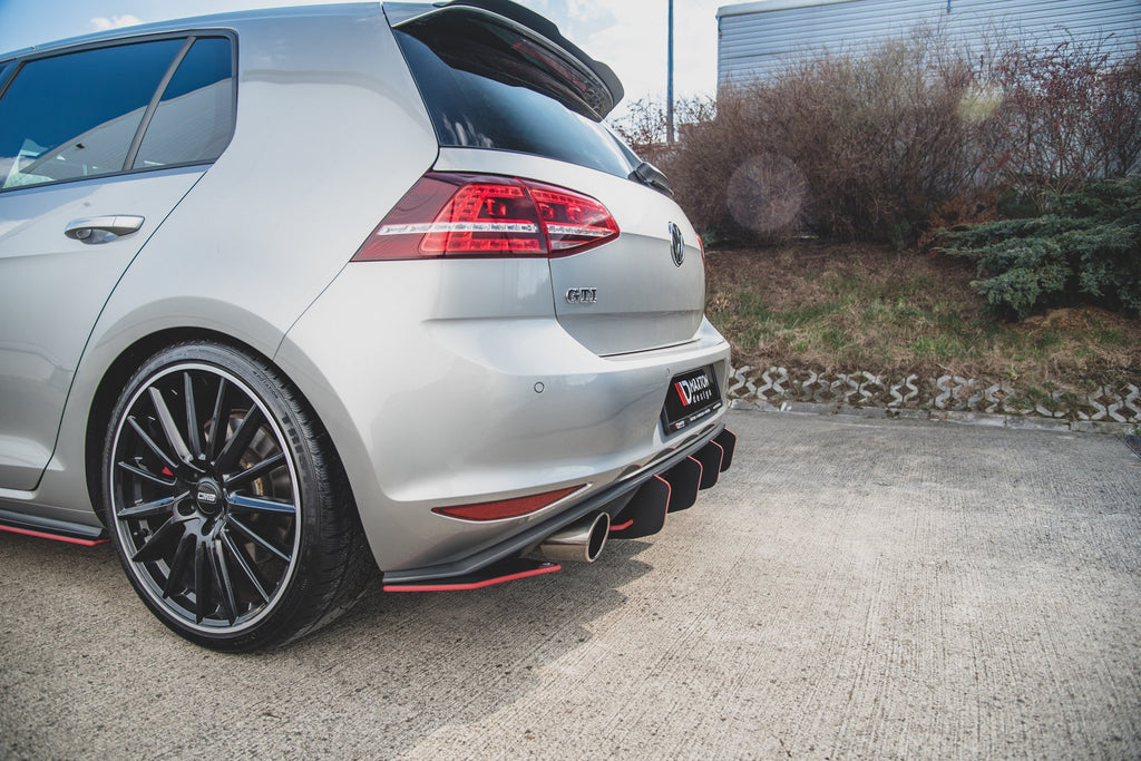 Maxton Design Heck Ansatz Flaps Diffusor passend für V.2 VW Golf 7 GTI
