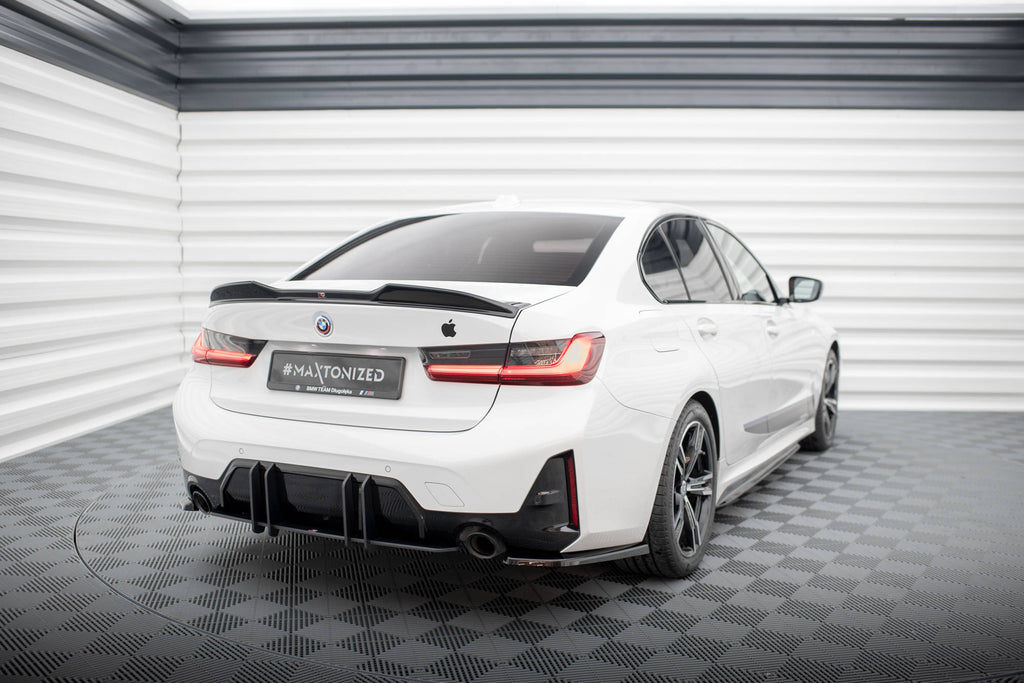 Maxton Design Heck Ansatz Flaps Diffusor für BMW M-Paket G20 / G21 Facelift schwarz Hochglanz