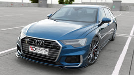Maxton Design Front Ansatz passend für V.1 Audi A6 S-Line / S6 C8  schwarz Hochglanz