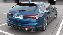 Laden Sie das Bild in den Galerie-Viewer, Maxton Design Mittlerer Diffusor Heck Ansatz passend für DTM Look Audi A6 S-Line Avant C8 schwarz Hochglanz