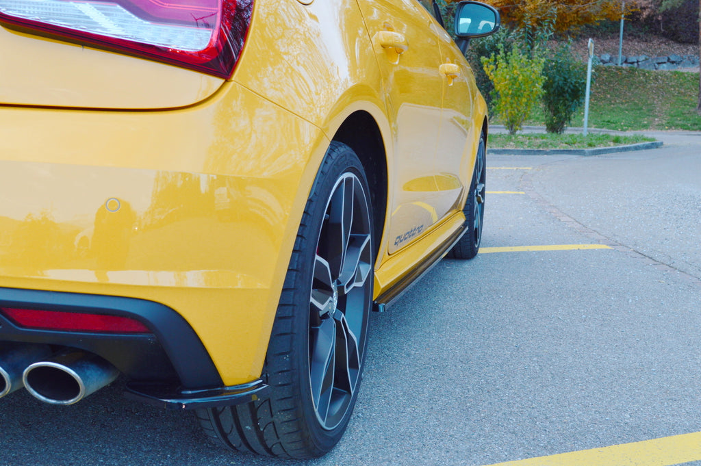 Maxton Design Heck Ansatz Flaps Diffusor passend für Audi S1 8X schwarz Hochglanz