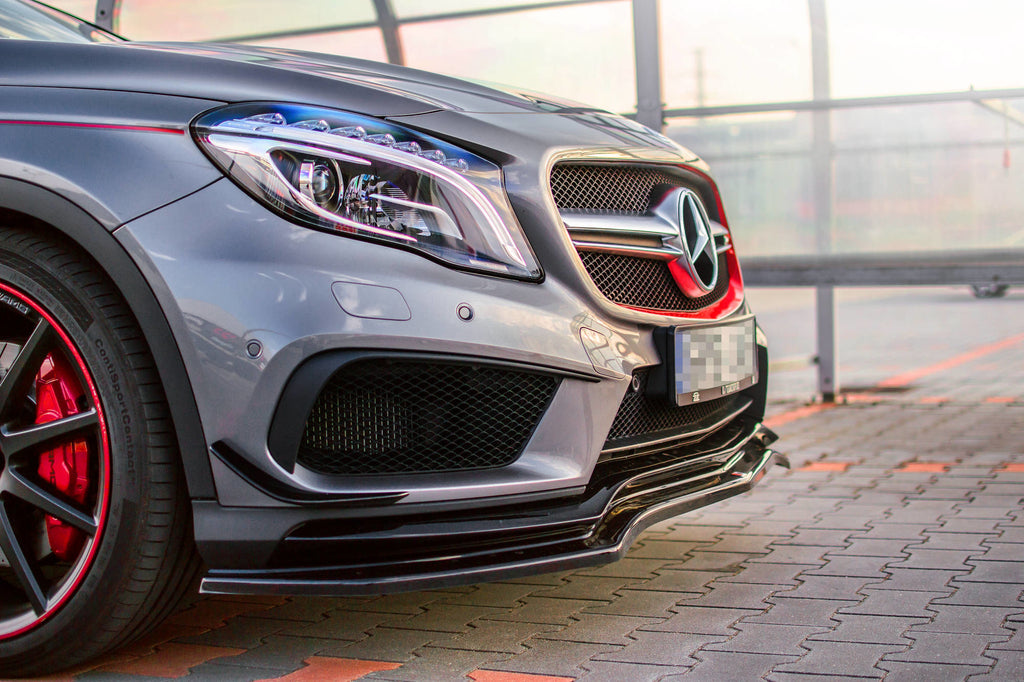 Maxton Design Front Ansatz passend für Mercedes GLA 45 AMG SUV (X156) vor Facelift schwarz Hochglanz