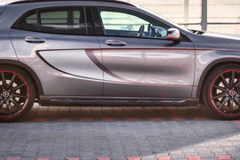 Maxton Design Seitenschweller Ansatz passend für Mercedes GLA 45 AMG SUV (X156) vor Facelift schwarz Hochglanz