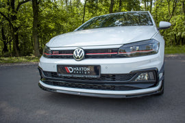 Maxton Design Front Ansatz passend für V.3 VW Polo GTI Mk6 schwarz Hochglanz
