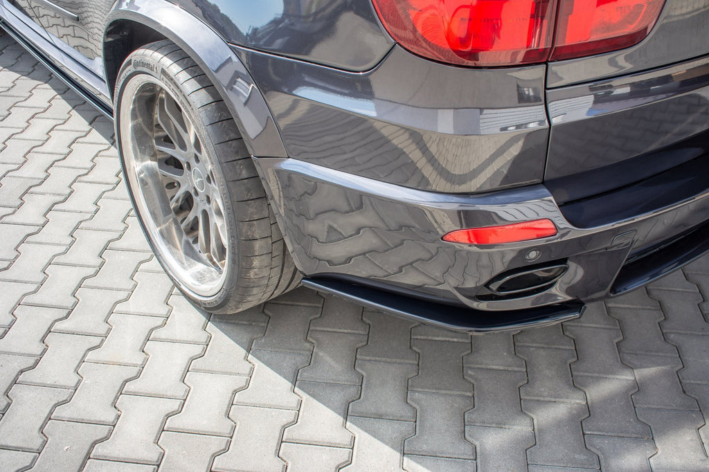 Maxton Design Heck Ansatz Flaps Diffusor passend für BMW X5 E70 Facelift M Paket schwarz Hochglanz