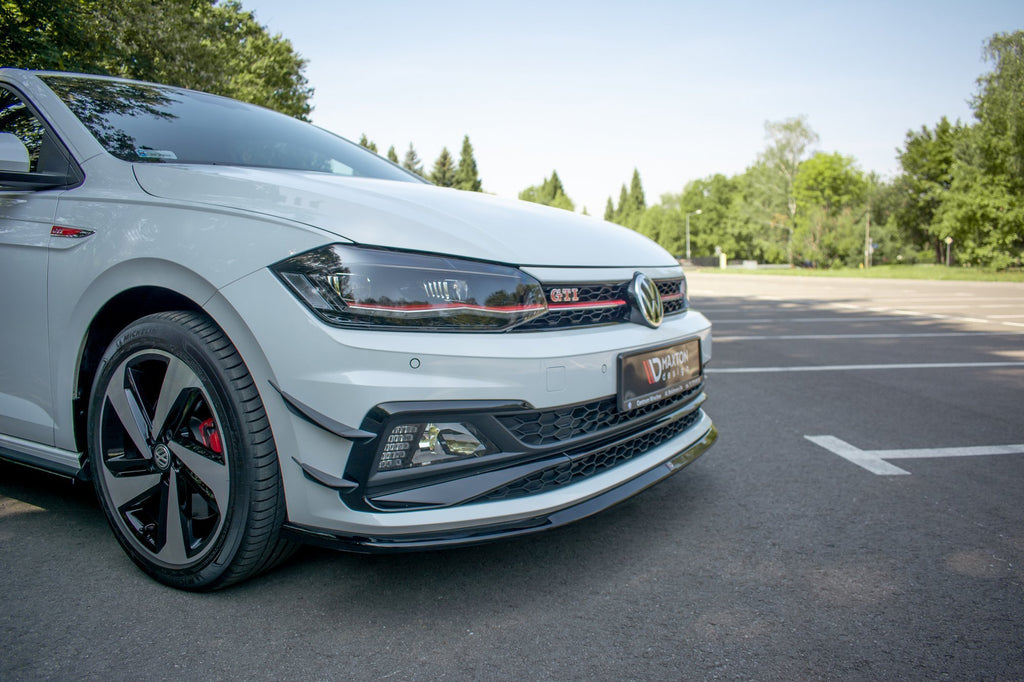 Maxton Design Front Ansatz passend für V.3 VW Polo GTI Mk6 schwarz Hochglanz