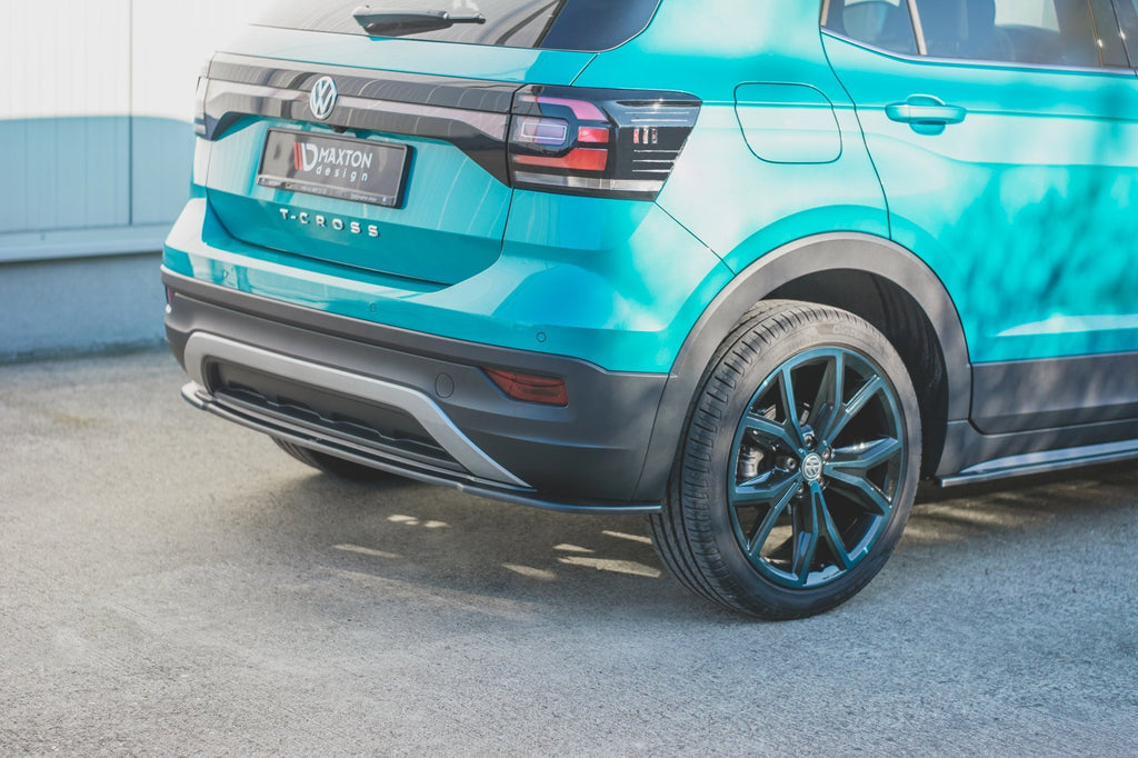 Maxton Design Mittlerer Diffusor Heck Ansatz passend für Volkswagen T-Cross schwarz Hochglanz