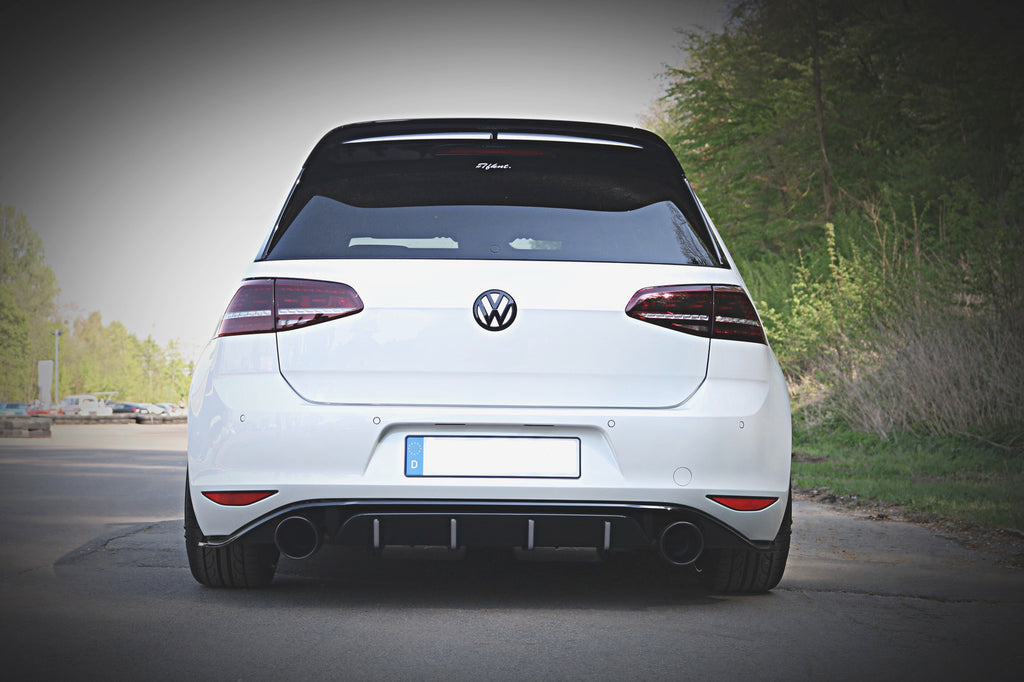 Maxton Design Diffusor Heck Ansatz passend für VW GOLF Mk7 GTI CLUBSPORT schwarz Hochglanz