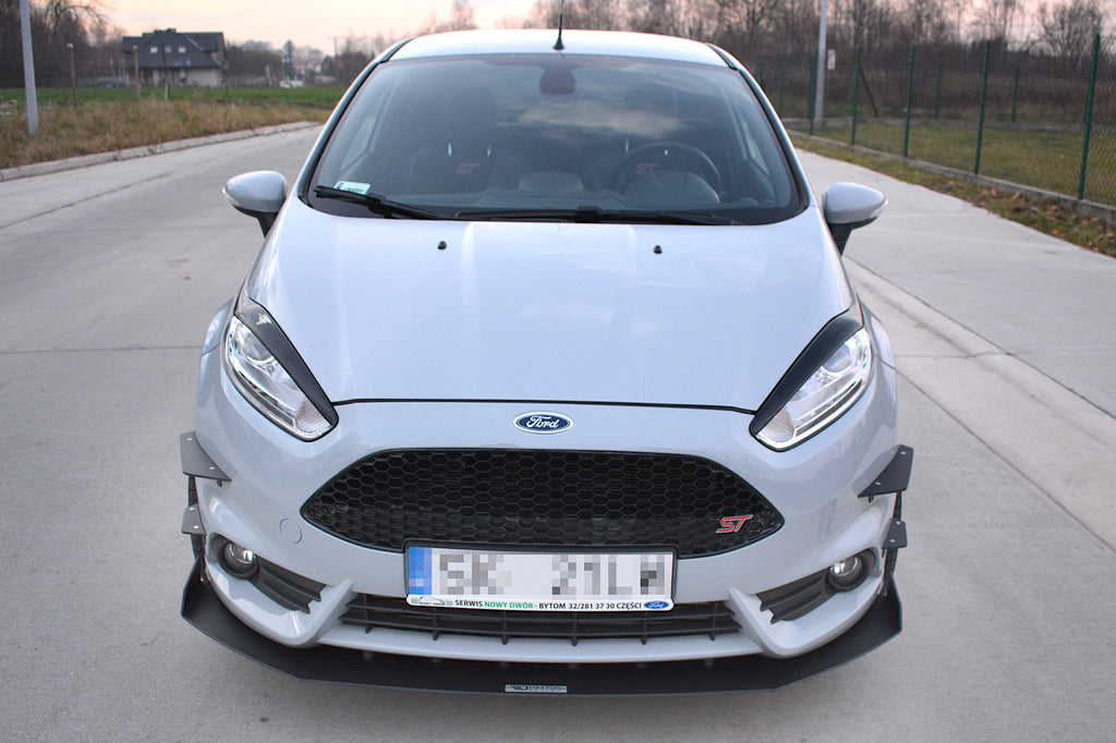 Maxton Design Scheinwerfer Blenden Böser Blick passend für V.1 Ford Fiesta ST / ST-Line / Standard Mk7 FL schwarz Hochglanz