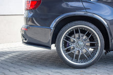 Laden Sie das Bild in den Galerie-Viewer, Maxton Design Heck Ansatz Flaps Diffusor passend für BMW X5 E70 Facelift M Paket schwarz Hochglanz
