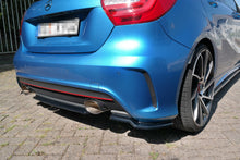 Laden Sie das Bild in den Galerie-Viewer, Maxton Design Mittlerer Diffusor Heck Ansatz passend für Mercedes W176 AMG-LINE vor Facelift schwarz Hochglanz