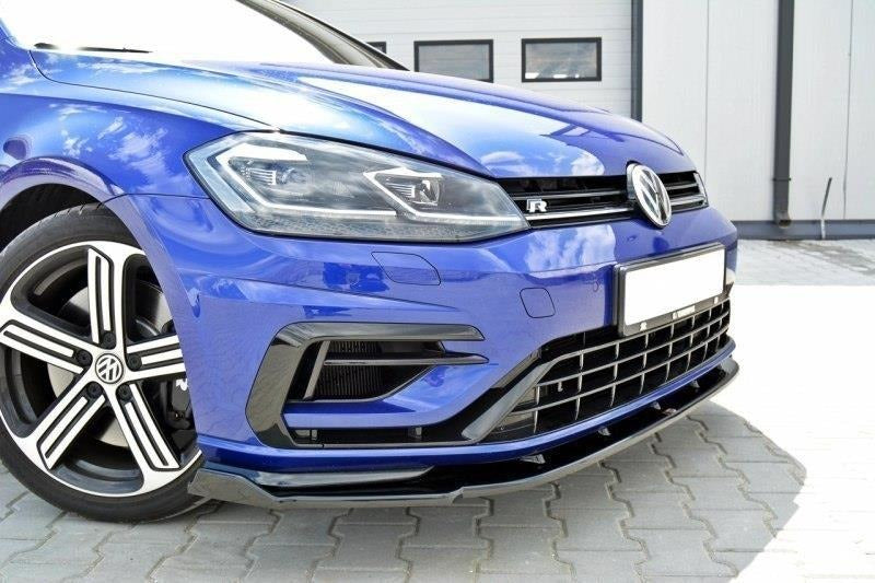 Maxton Design Front Ansatz passend für v.1 VW GOLF 7 R Facelift schwarz Hochglanz
